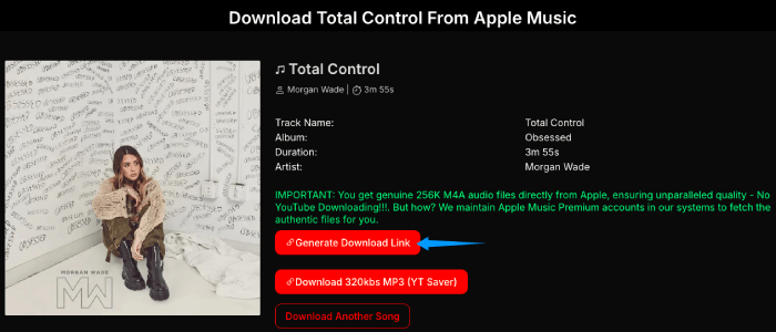 Apple Music to MP3 AAPL Generate Download Link