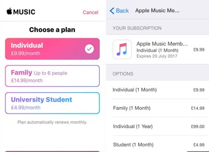 Restore Apple Music iPhone Renew Subscription