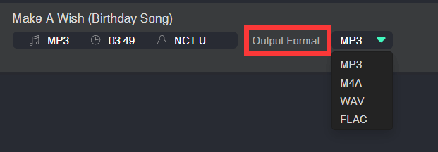 Select Output Format